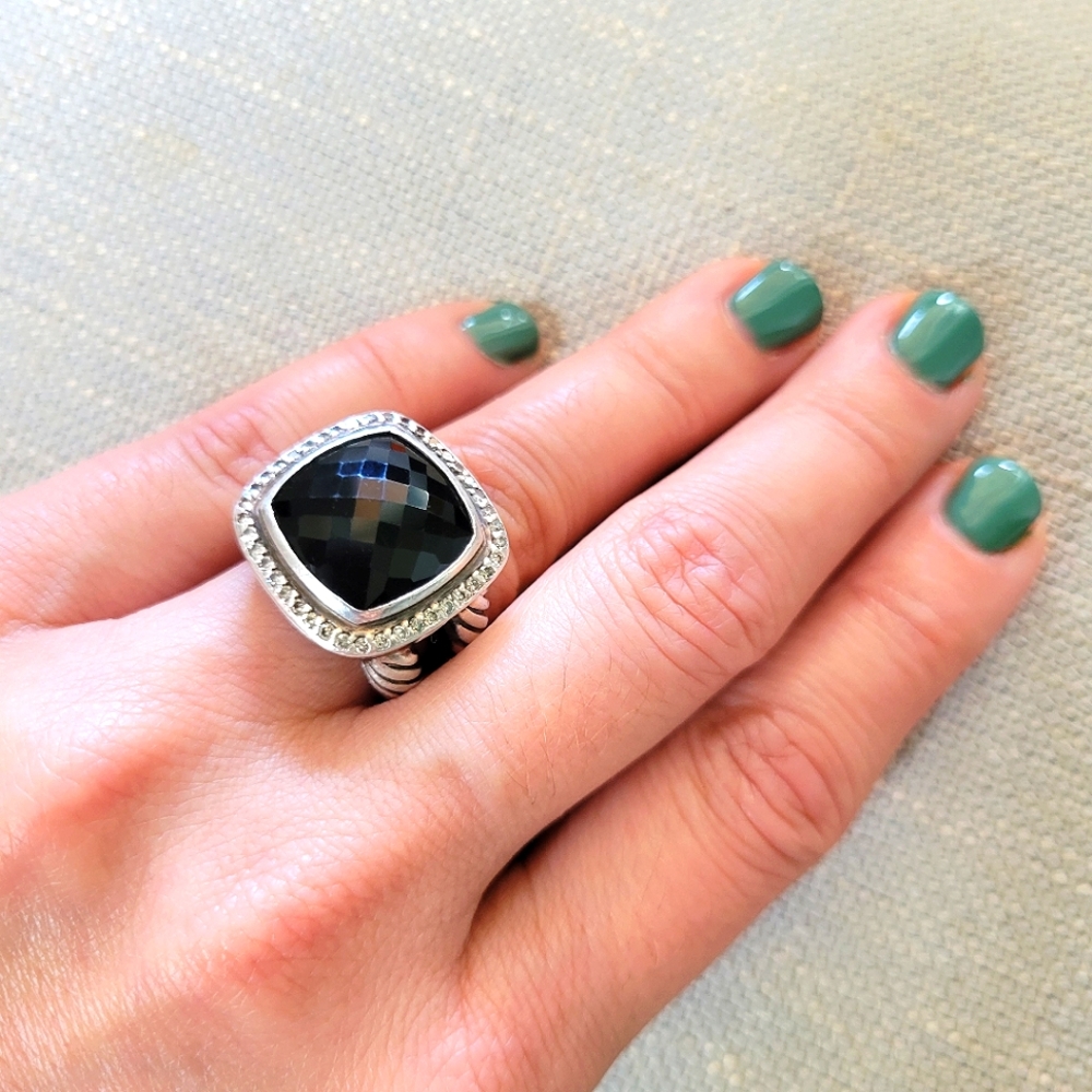DAVID YURMAN @Albion 14mm Black Onyx with Pavé diamond ring